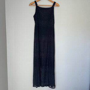 Vintage Womens Y2K Black Breakin' Loose Slinky Maxi Dress Size Small Elegant‎